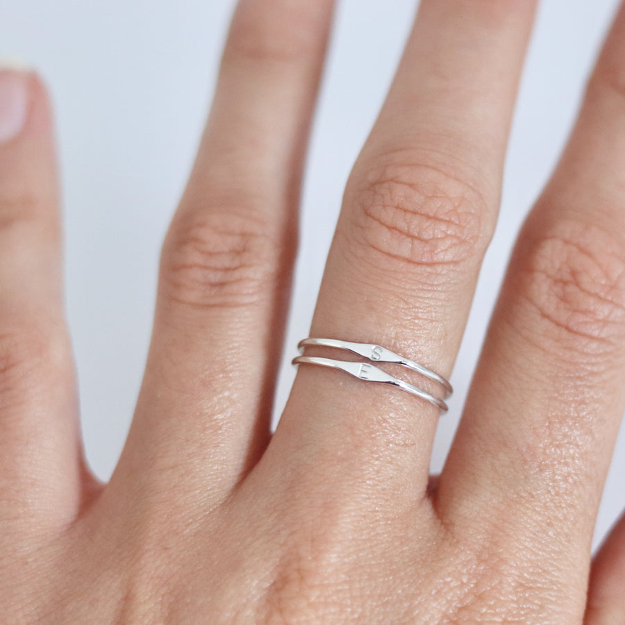Personalisable Tiny Signet Ring Silver