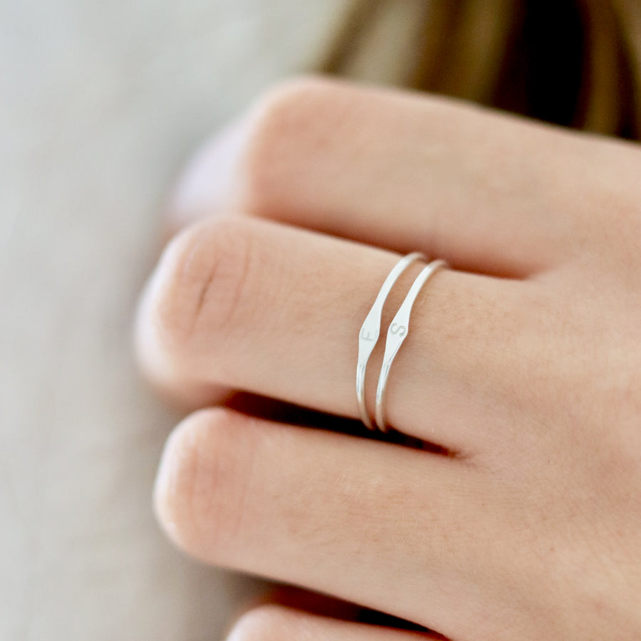 Personalisable Tiny Signet Ring Silver