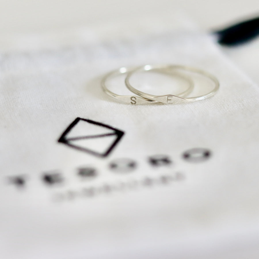 Personalisable Tiny Signet Ring Silver