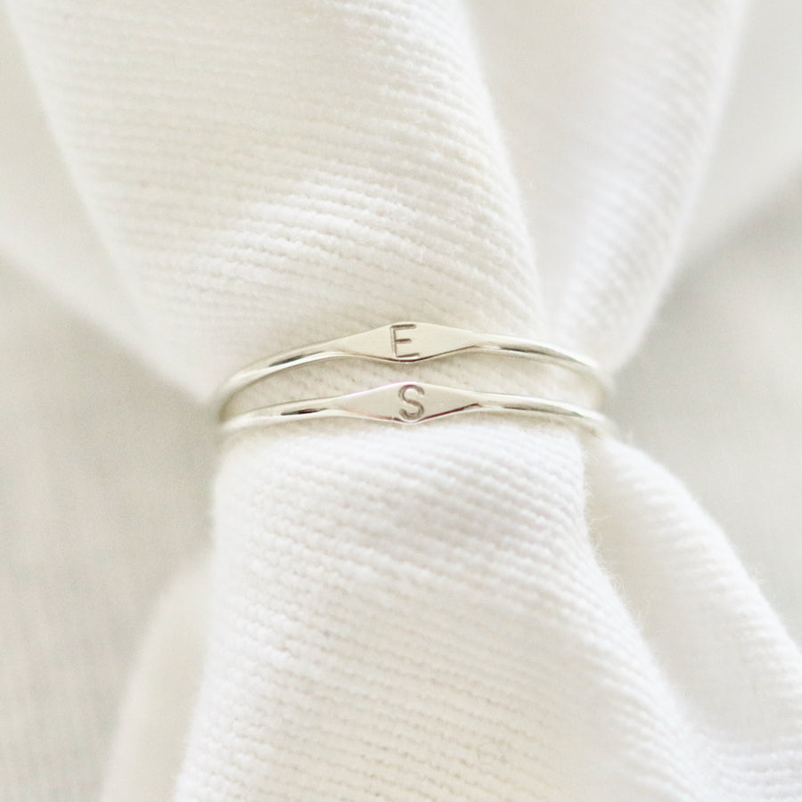 Personalisable Tiny Signet Ring Silver