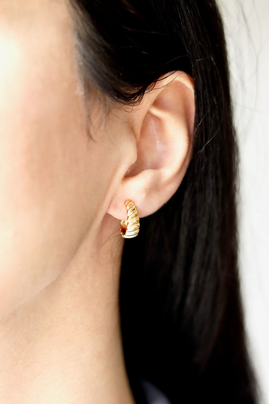 The Aubrey Twisted Dome Hoops