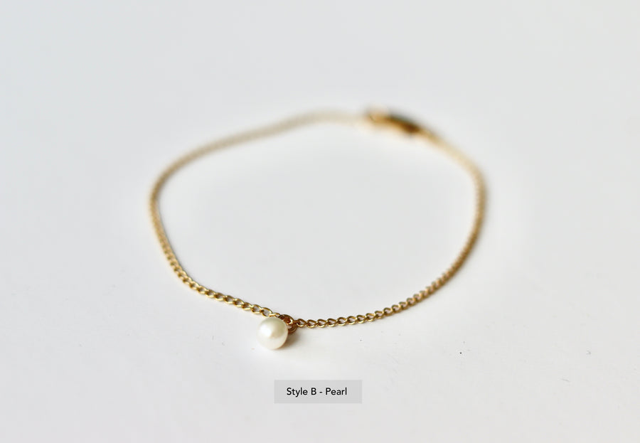 Dainty Stacking Bracelets - Figaro · Pearl · Twisted Bar