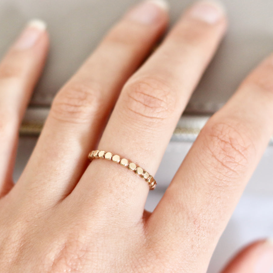 June Hammered Bead Ring