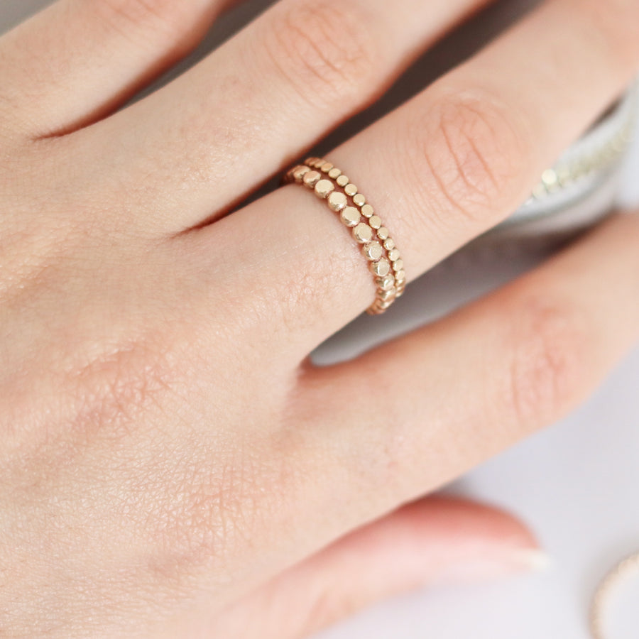 June Hammered Bead Ring