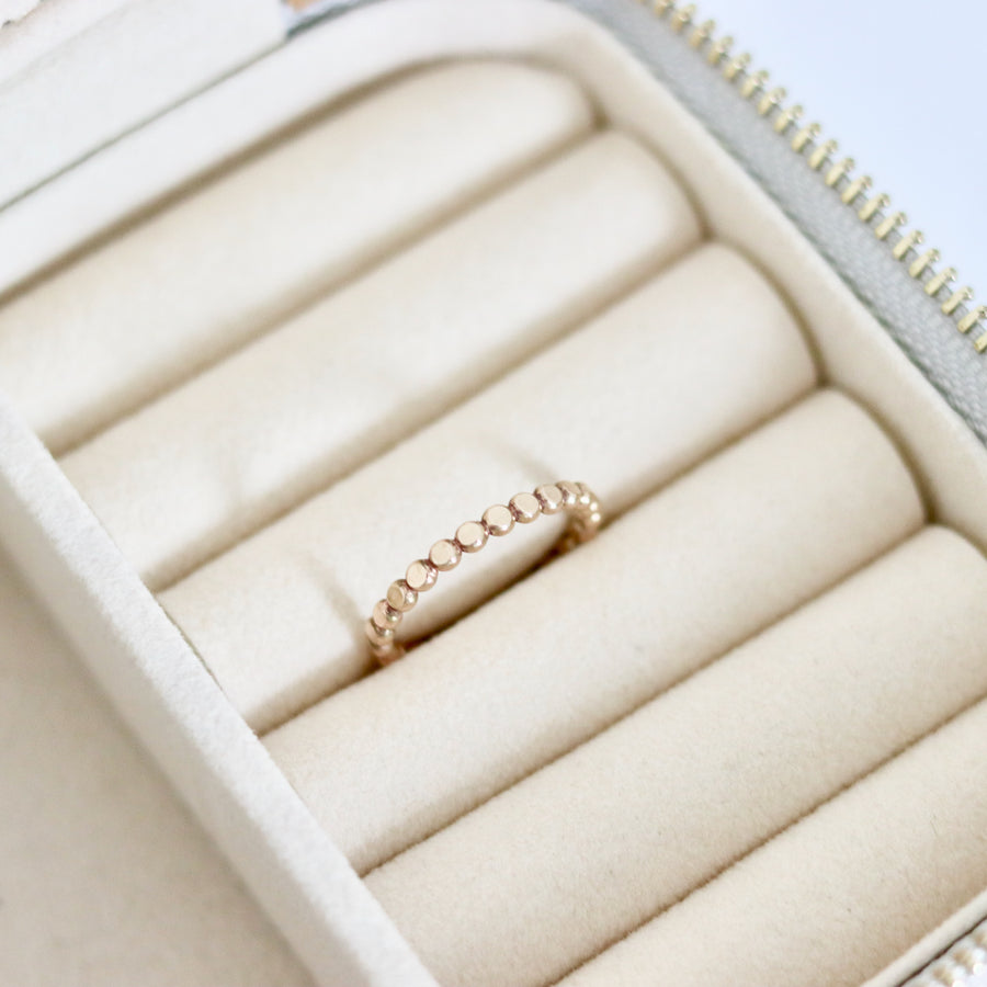 June Hammered Bead Ring
